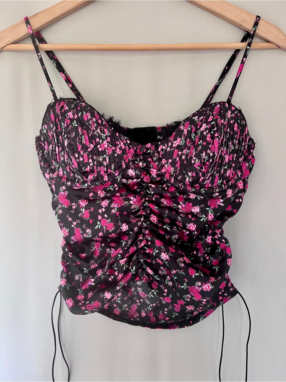 For Love & Lemons x Victoria's Secret Melrose Bustier S DD Floral Satin Top